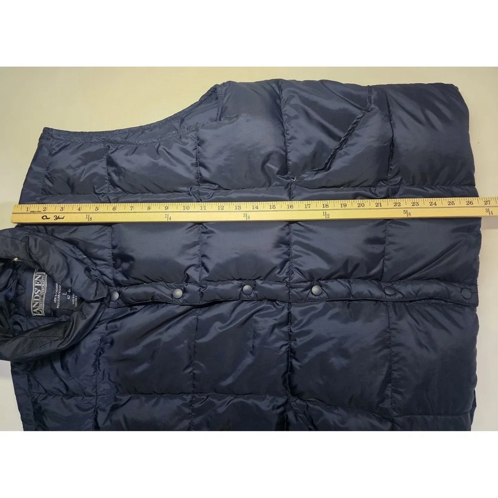 Lands‎ End Mens Size L 42-44 Blue Goosedown Full ZipPuffer Vest